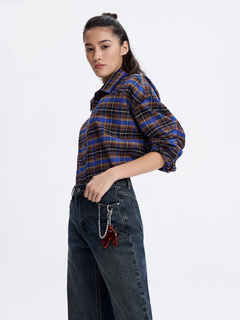 Rooster Check Shirt — Brown / Blue