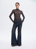 Seamed Flare Jeans — Blue