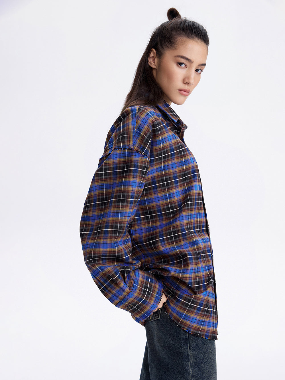 Rooster Check Shirt — Brown / Blue