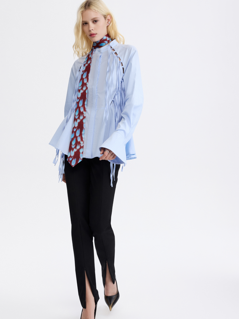 PRAS silk-lined tie, styled, full length