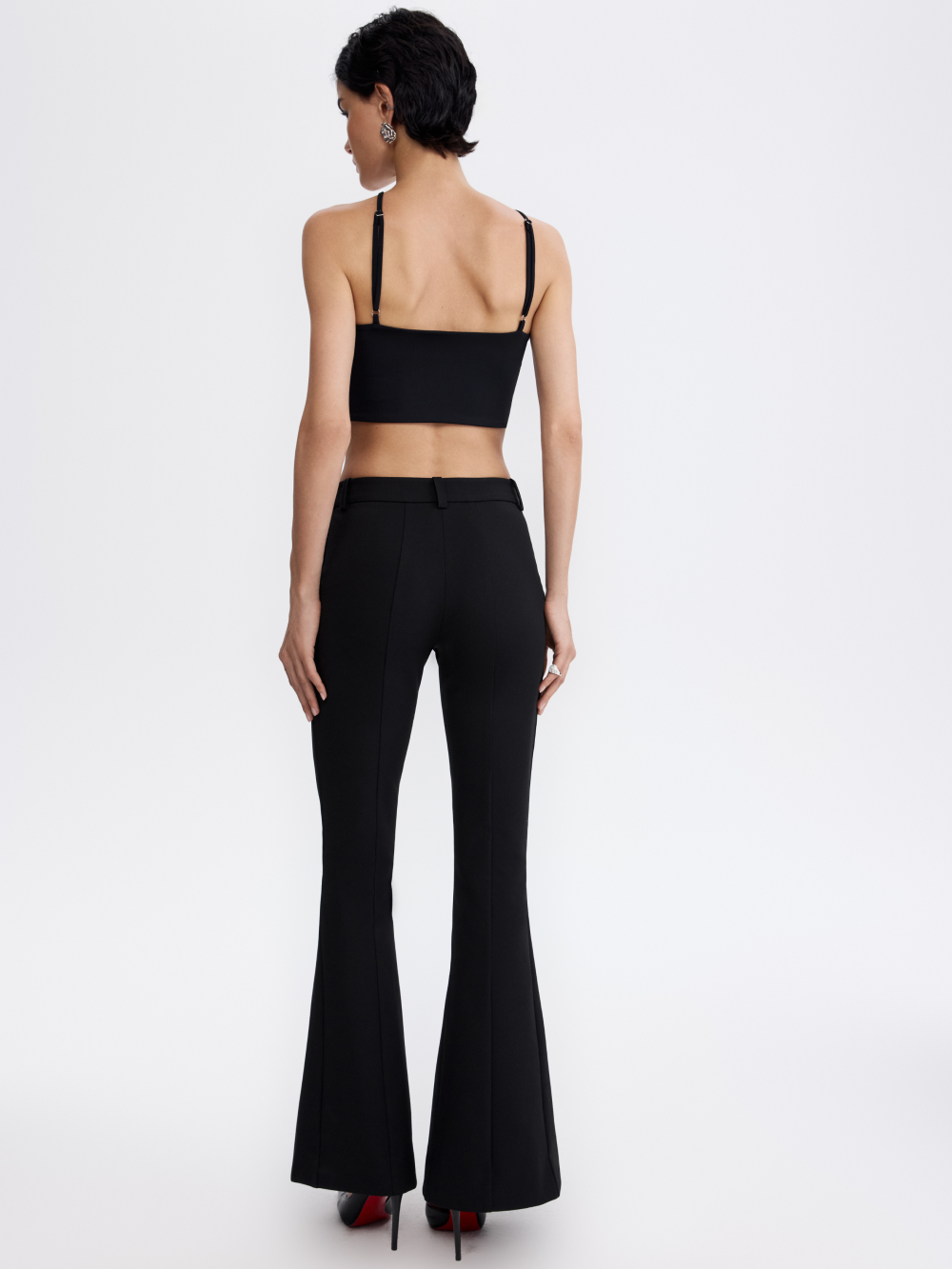 Cross-Strap Crop Top — Black