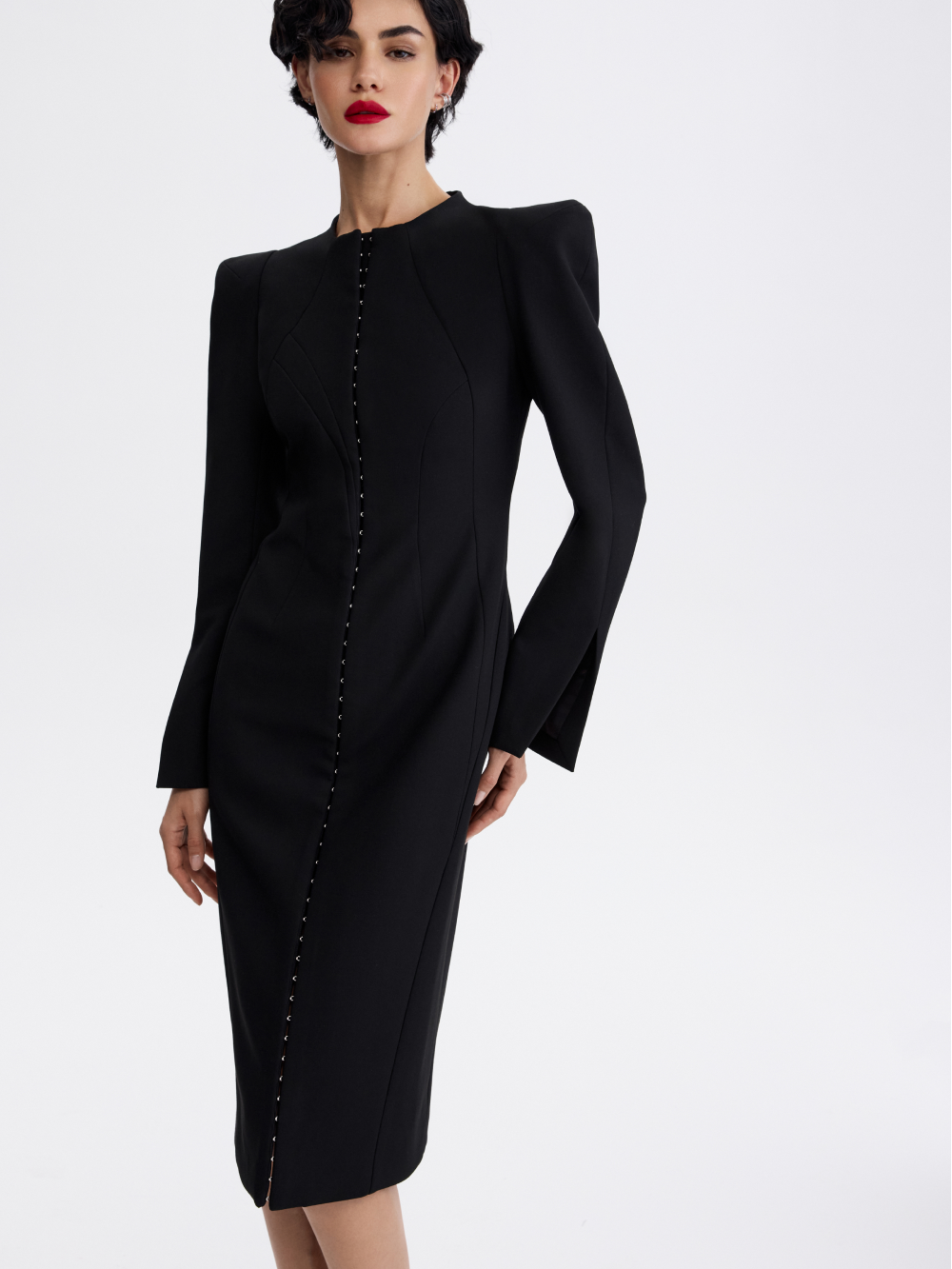 Sculpted Hook Dress — Black