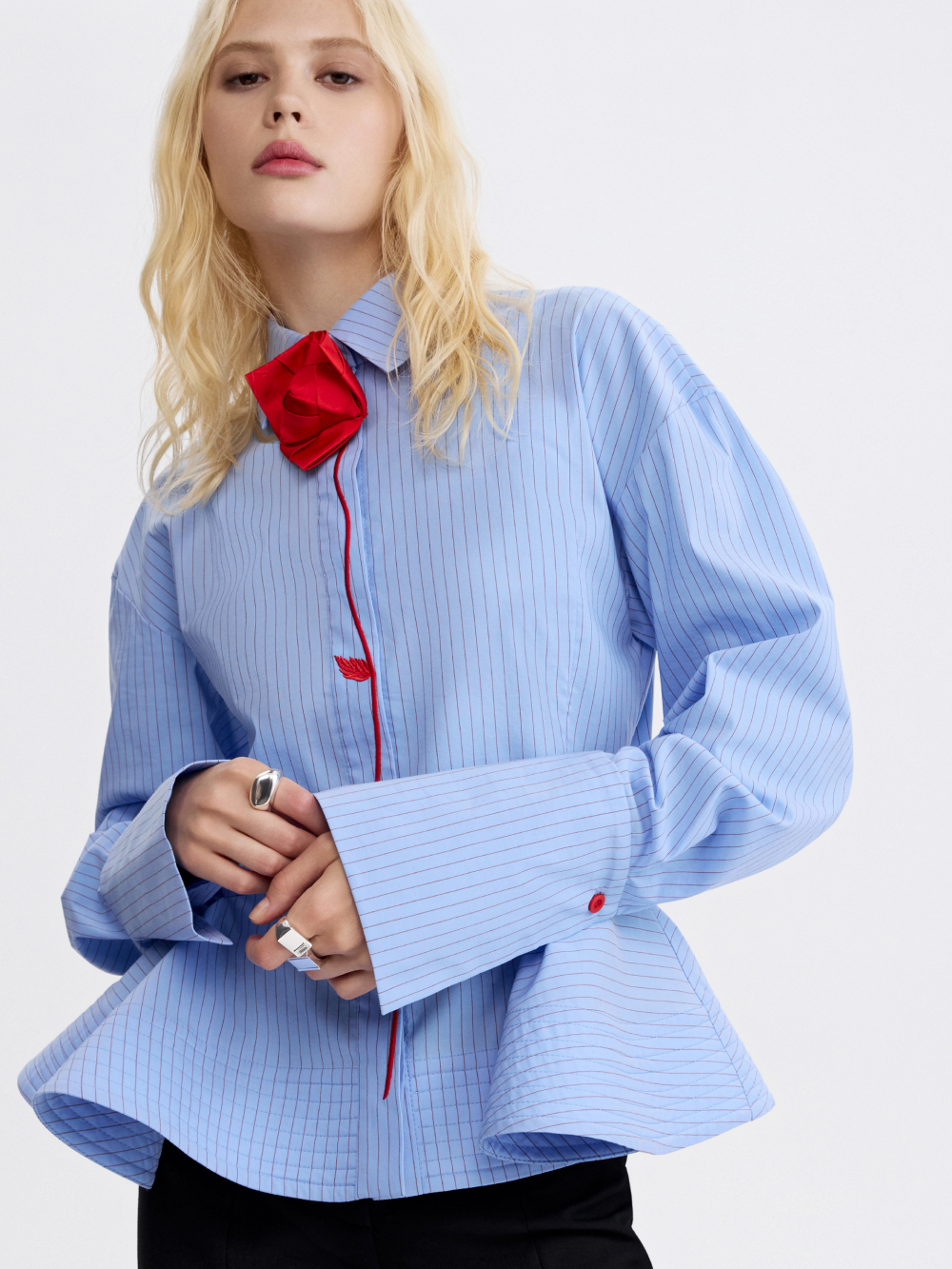 PRAS origami rose shirt, cuff detail