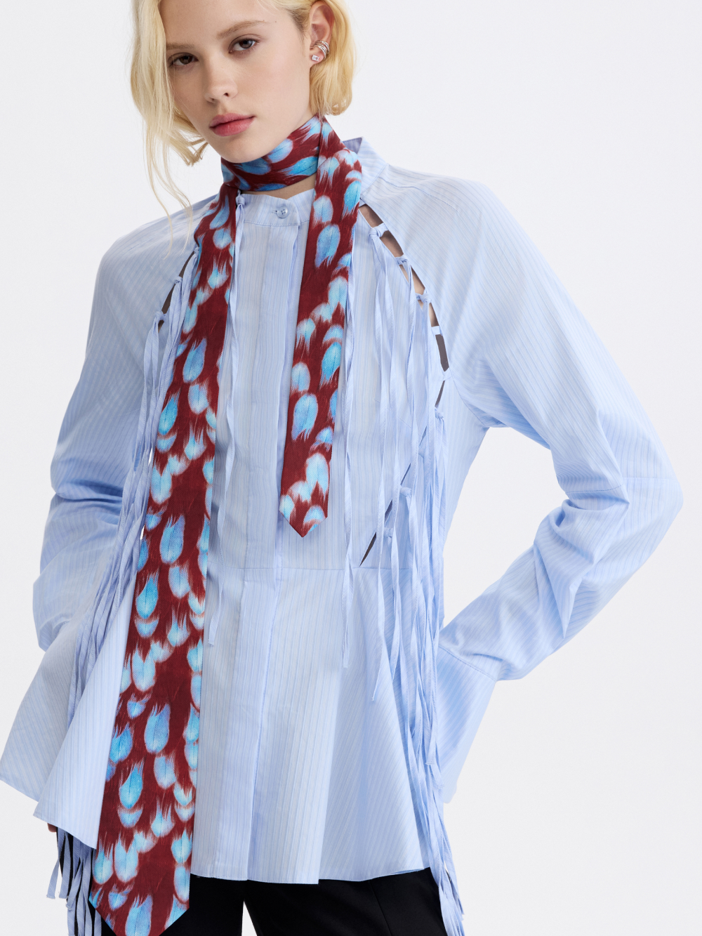 PRAS silk-lined tie, worn with a shirt