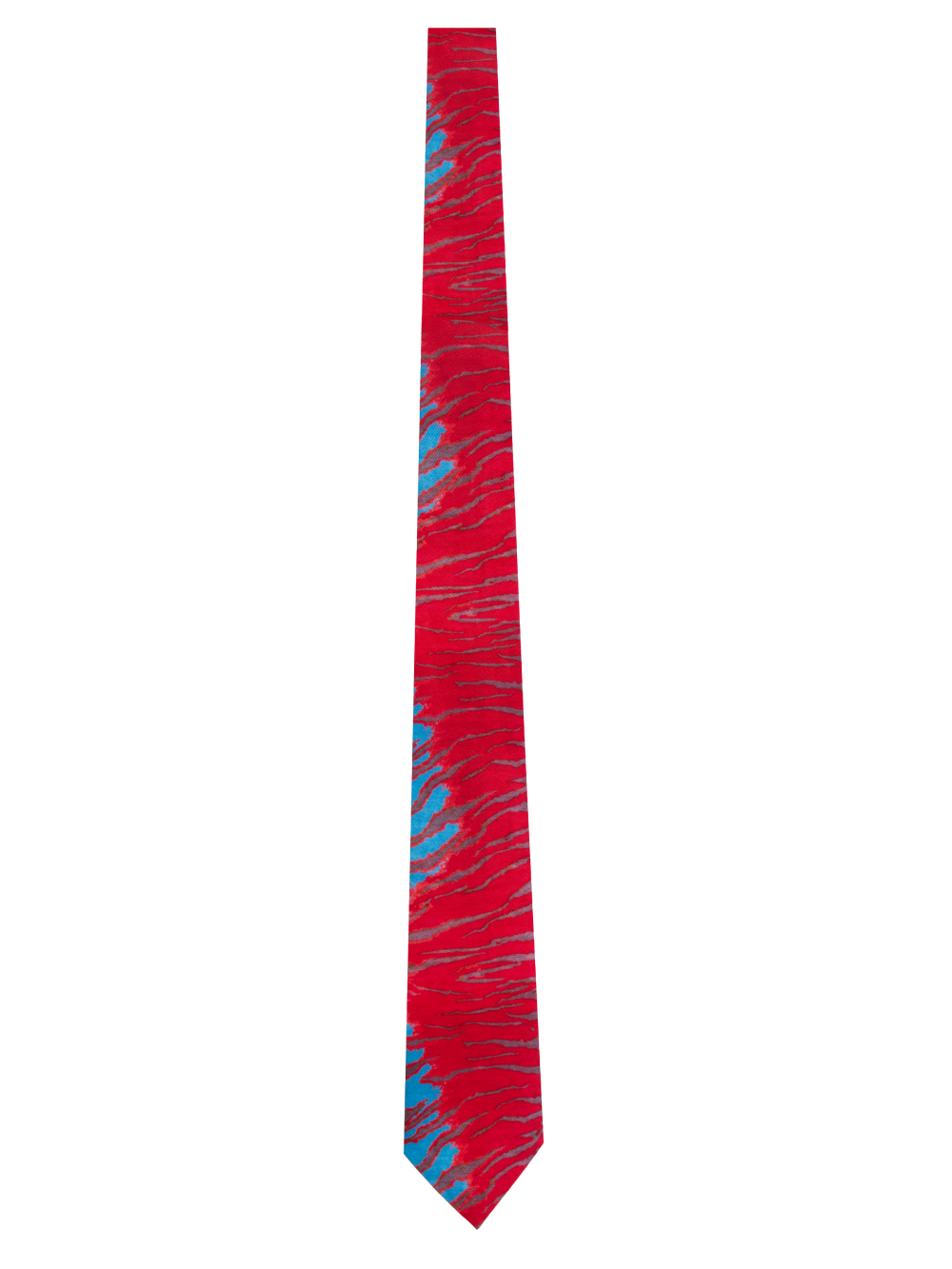 PRAS silk-lined tie, tiger print