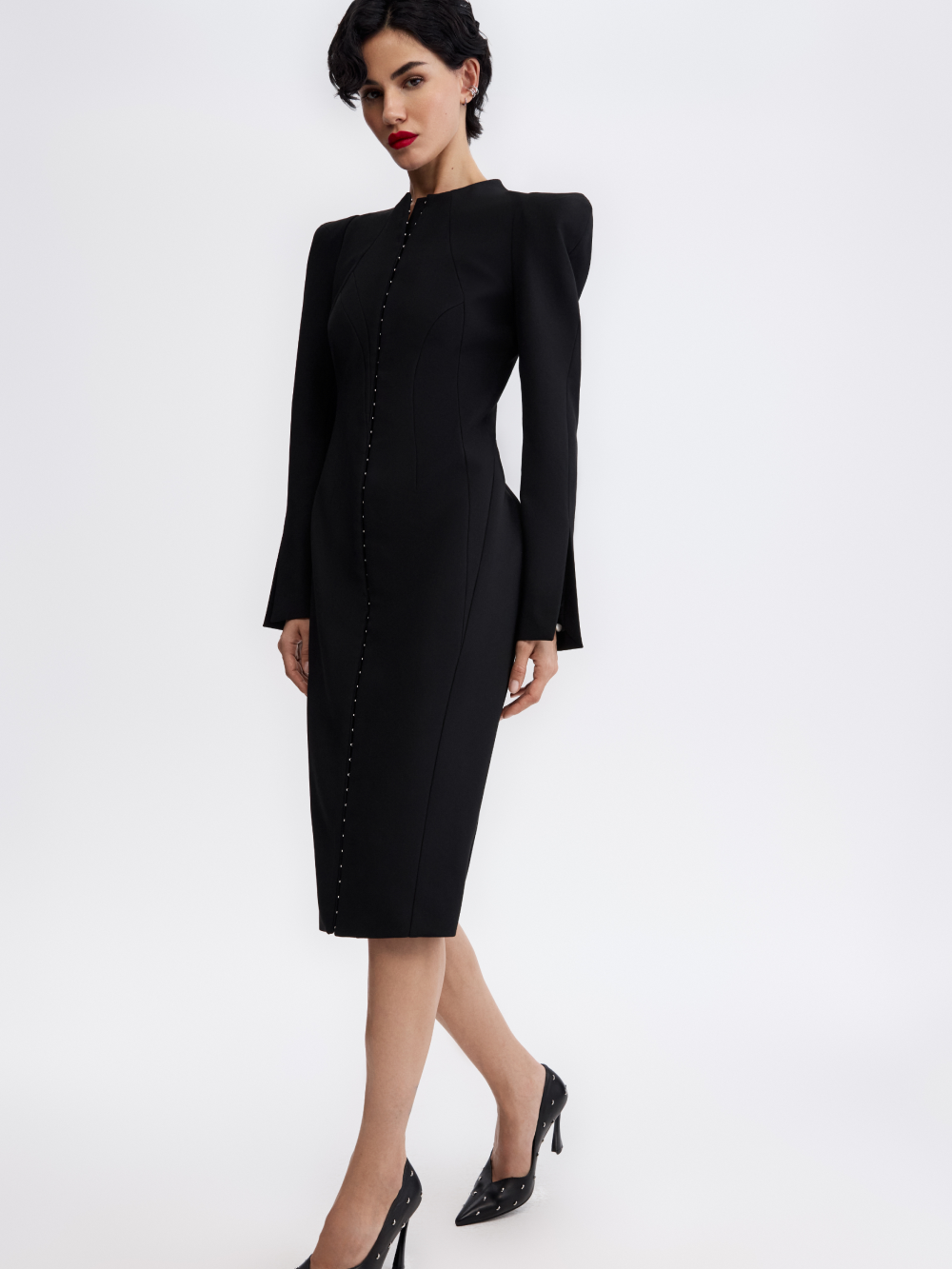 Sculpted Hook Dress — Black