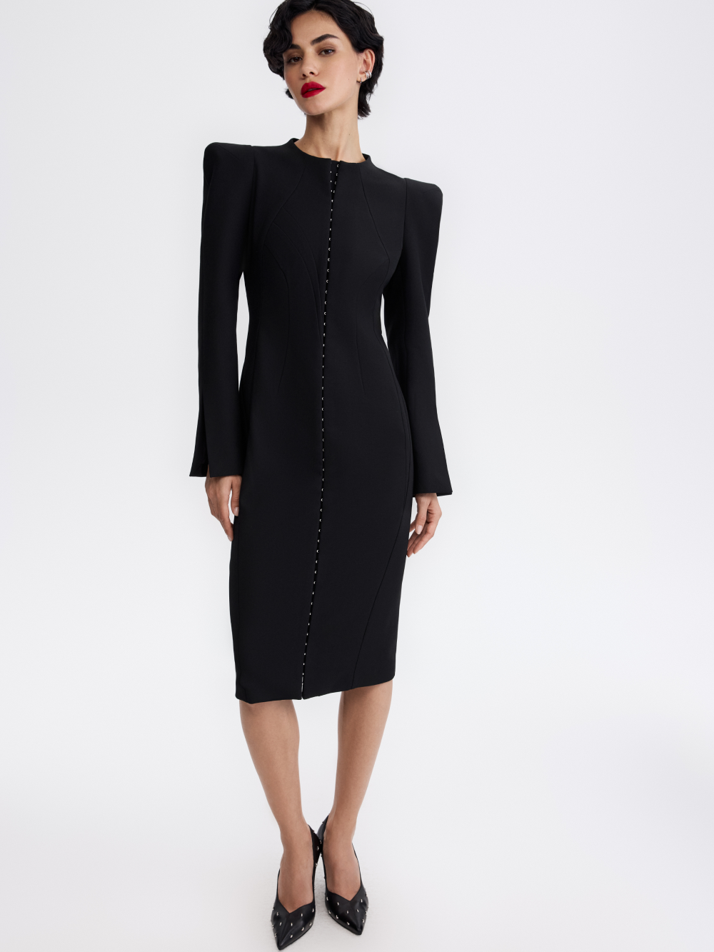 Sculpted Hook Dress — Black