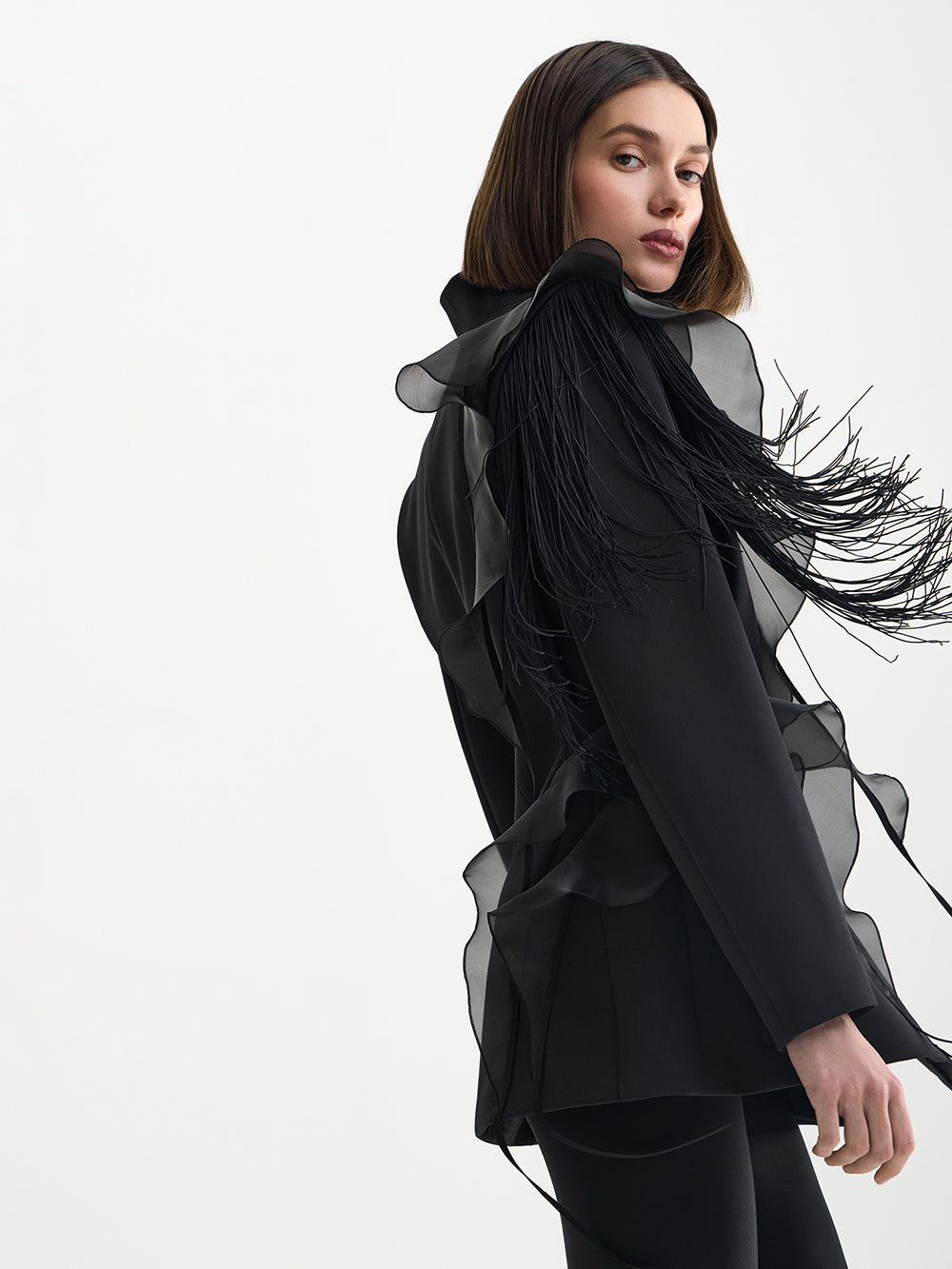 PRAS organza frill jacket, shoulder and frill