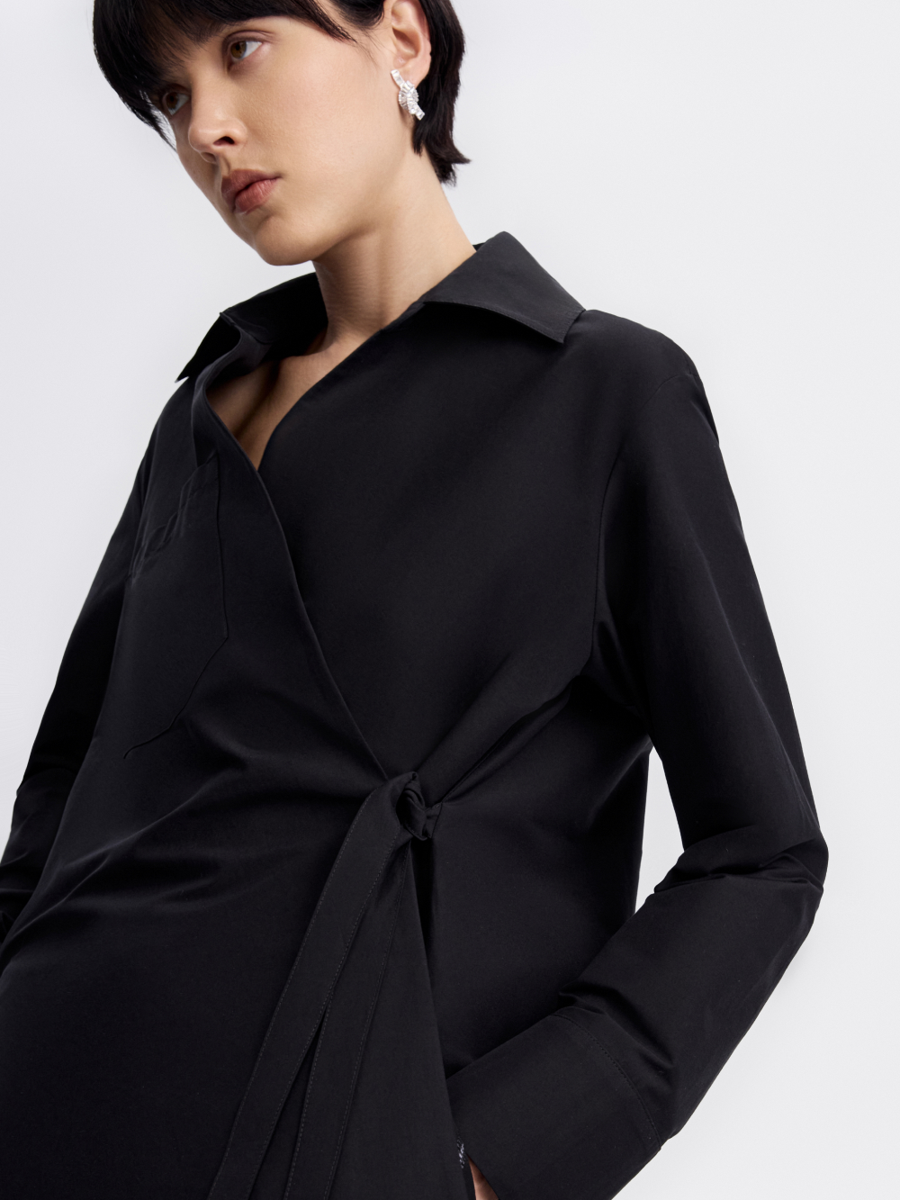 PRAS wrap shirt, wrap front