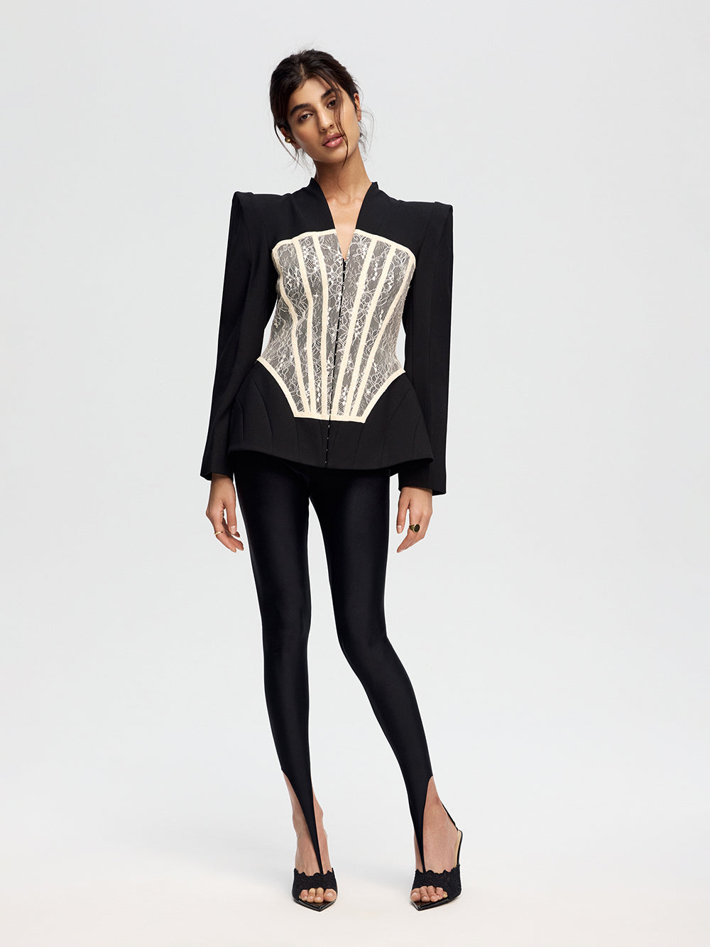 Black lace corset jacket