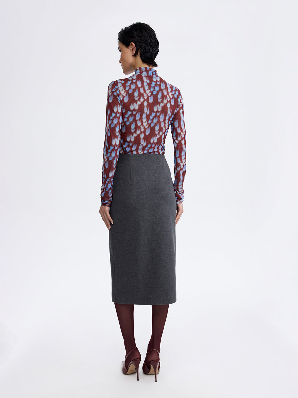 PRAS wrap pencil skirt, back