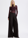 PRAS relief palazzo trousers in brown, front, full length
