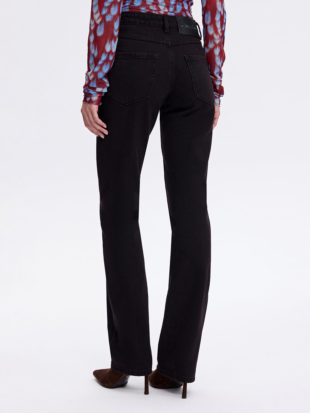 Dark cherry jeans, back