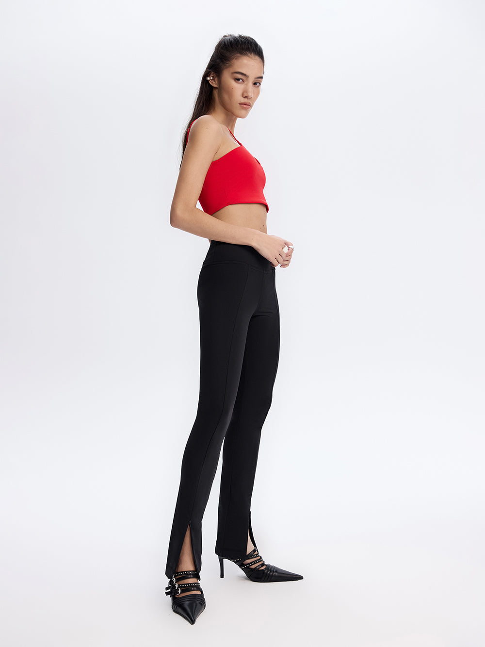 PRAS zip slit leggings, side