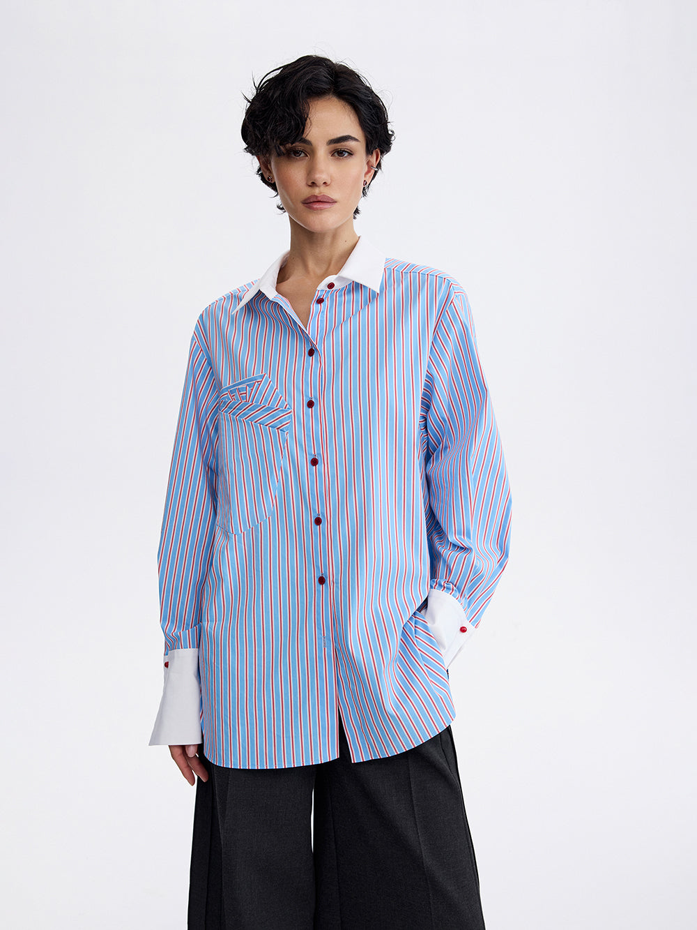 PRAS origami pocket shirt, front with origami pocket