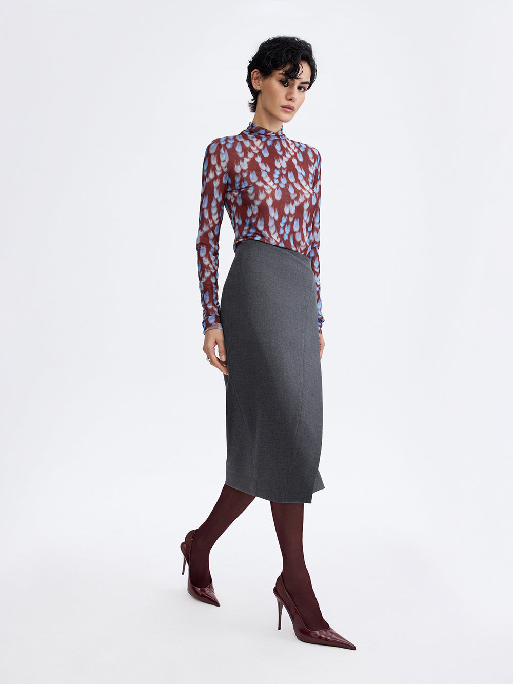 PRAS wrap pencil skirt, walking
