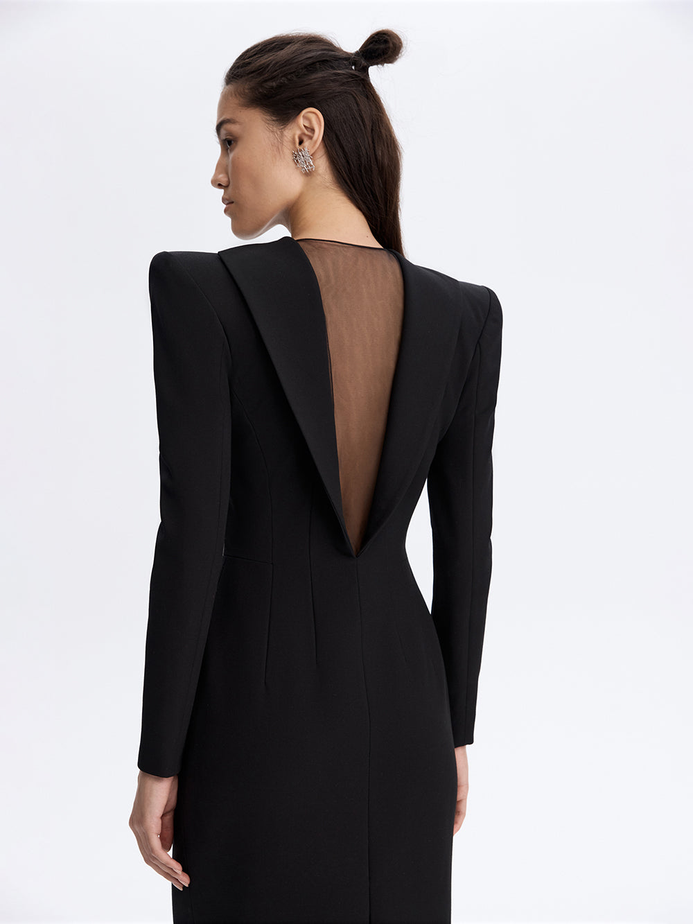 PRAS sheer back sheath dress, sheer mesh back