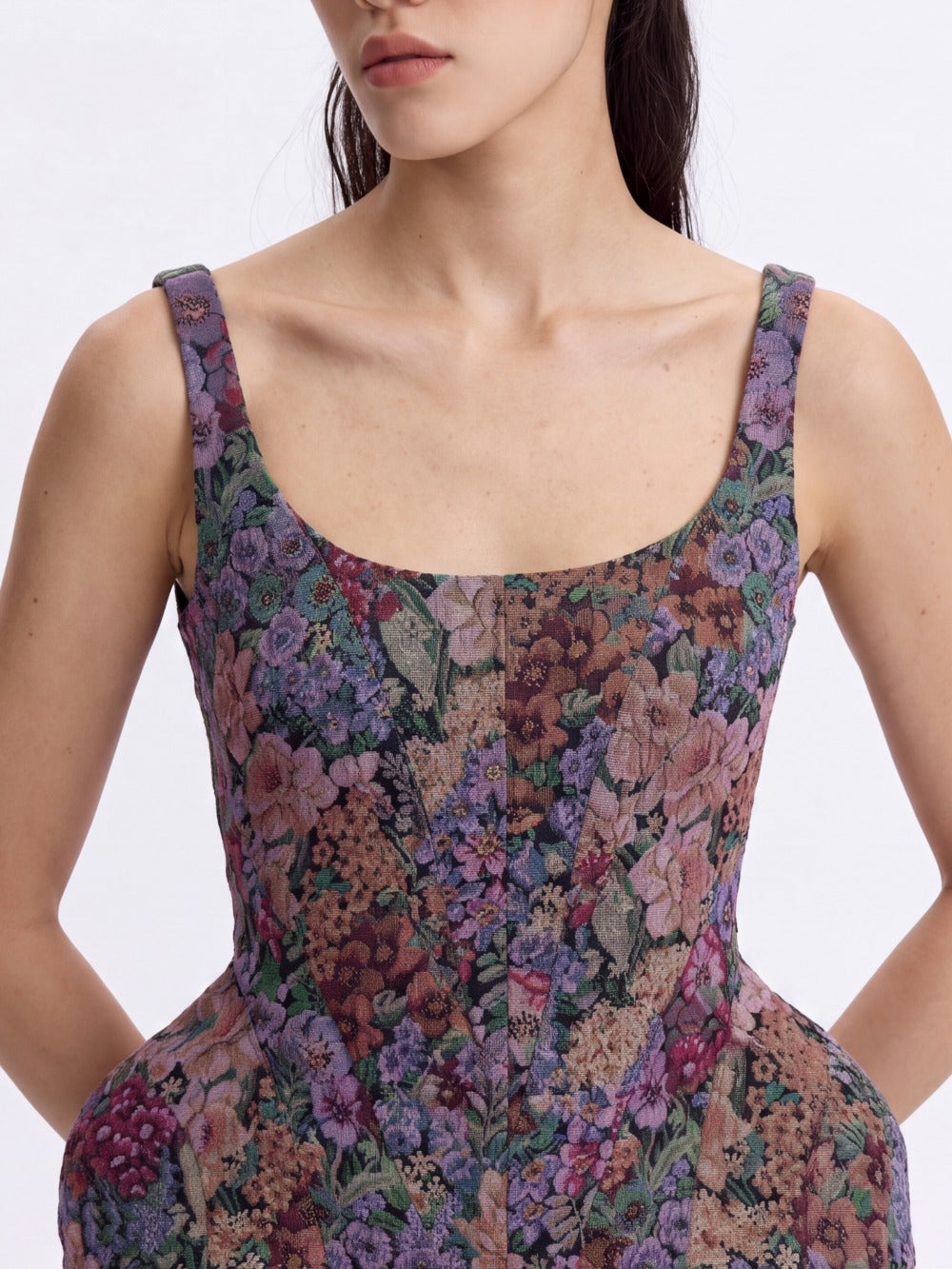 Detail of the floral jacquard