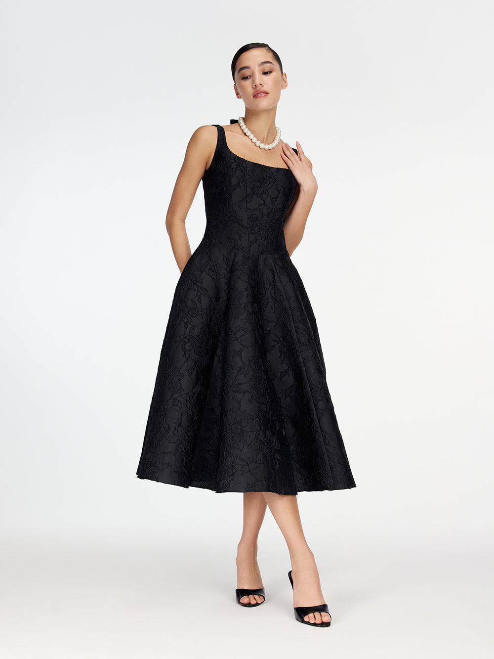 Textured taffeta dress