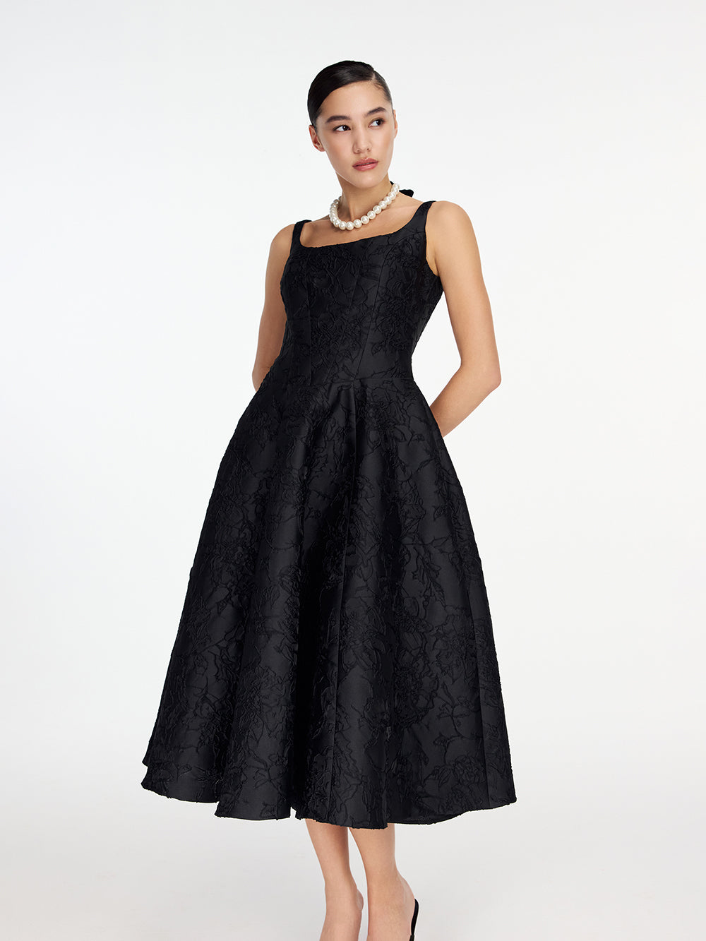 Textured taffeta dress