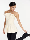 Corset top with taffeta skirt