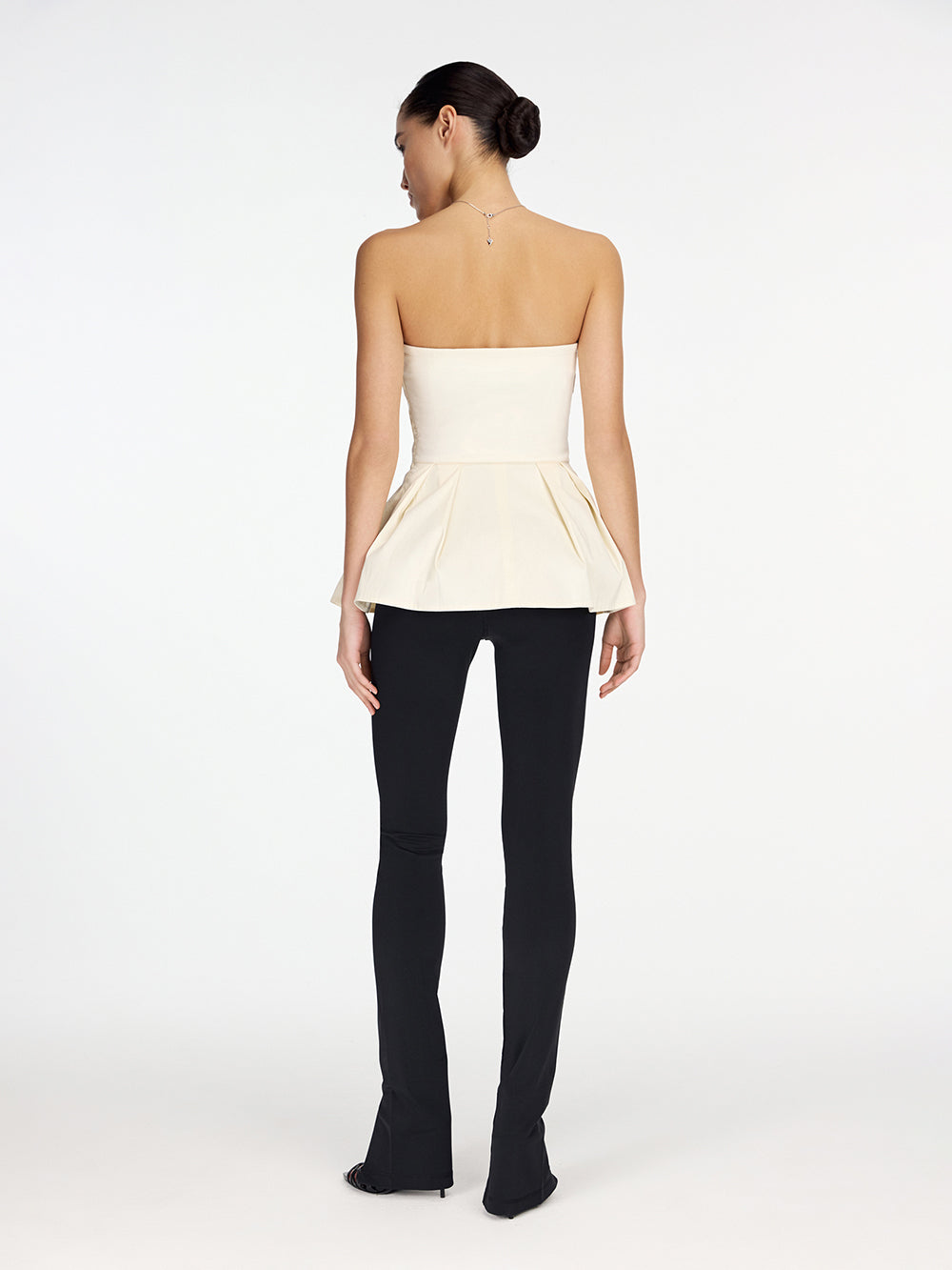 Corset top with taffeta skirt