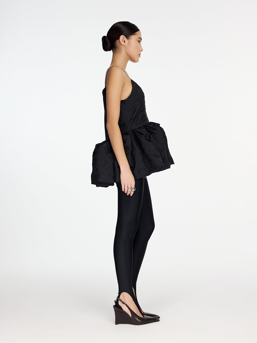 Taffeta top with peplum
