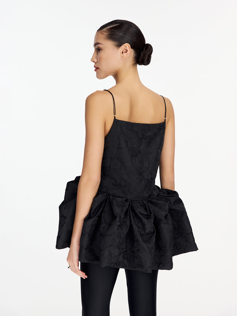 Taffeta top with peplum