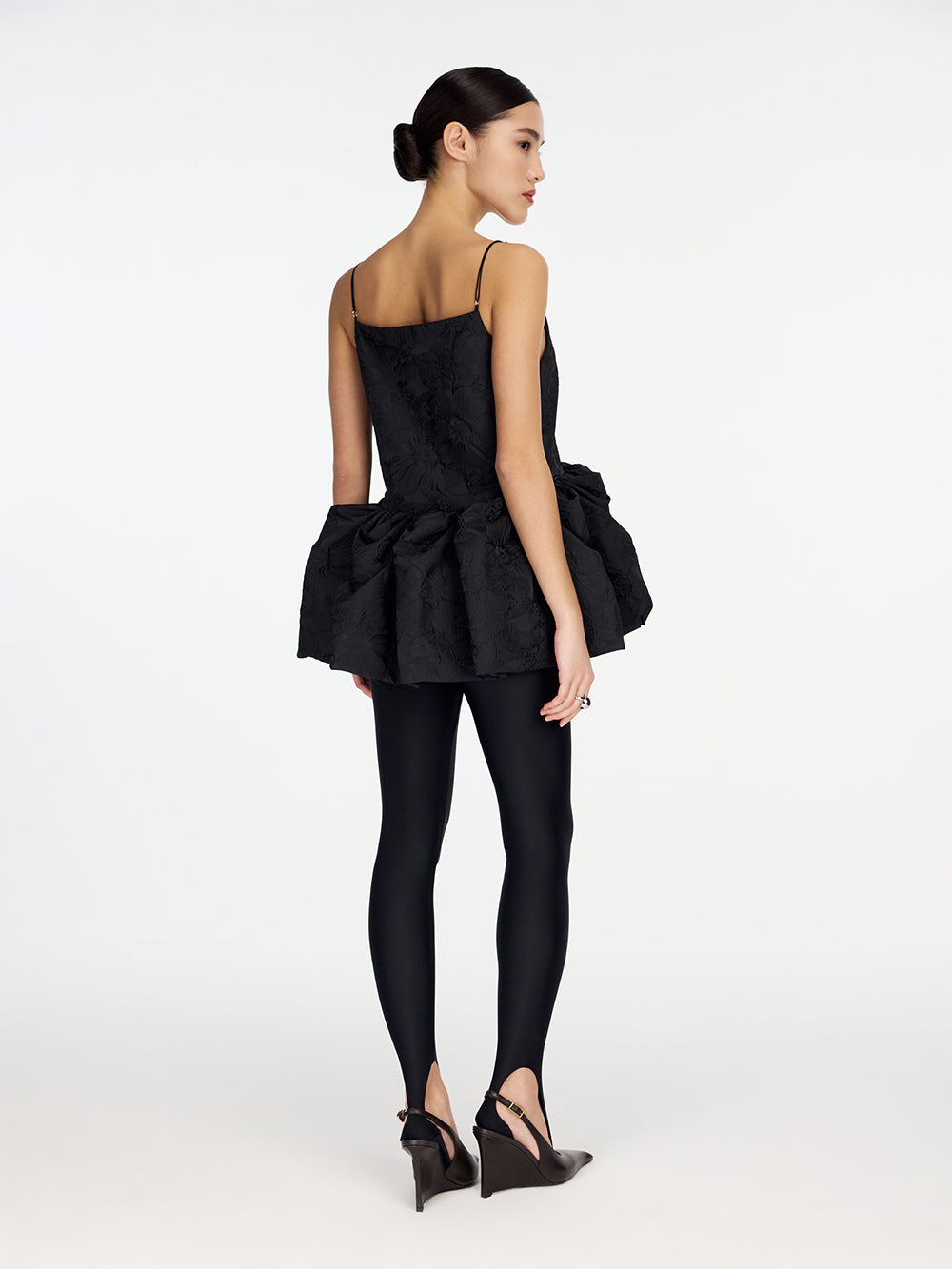 Taffeta top with peplum