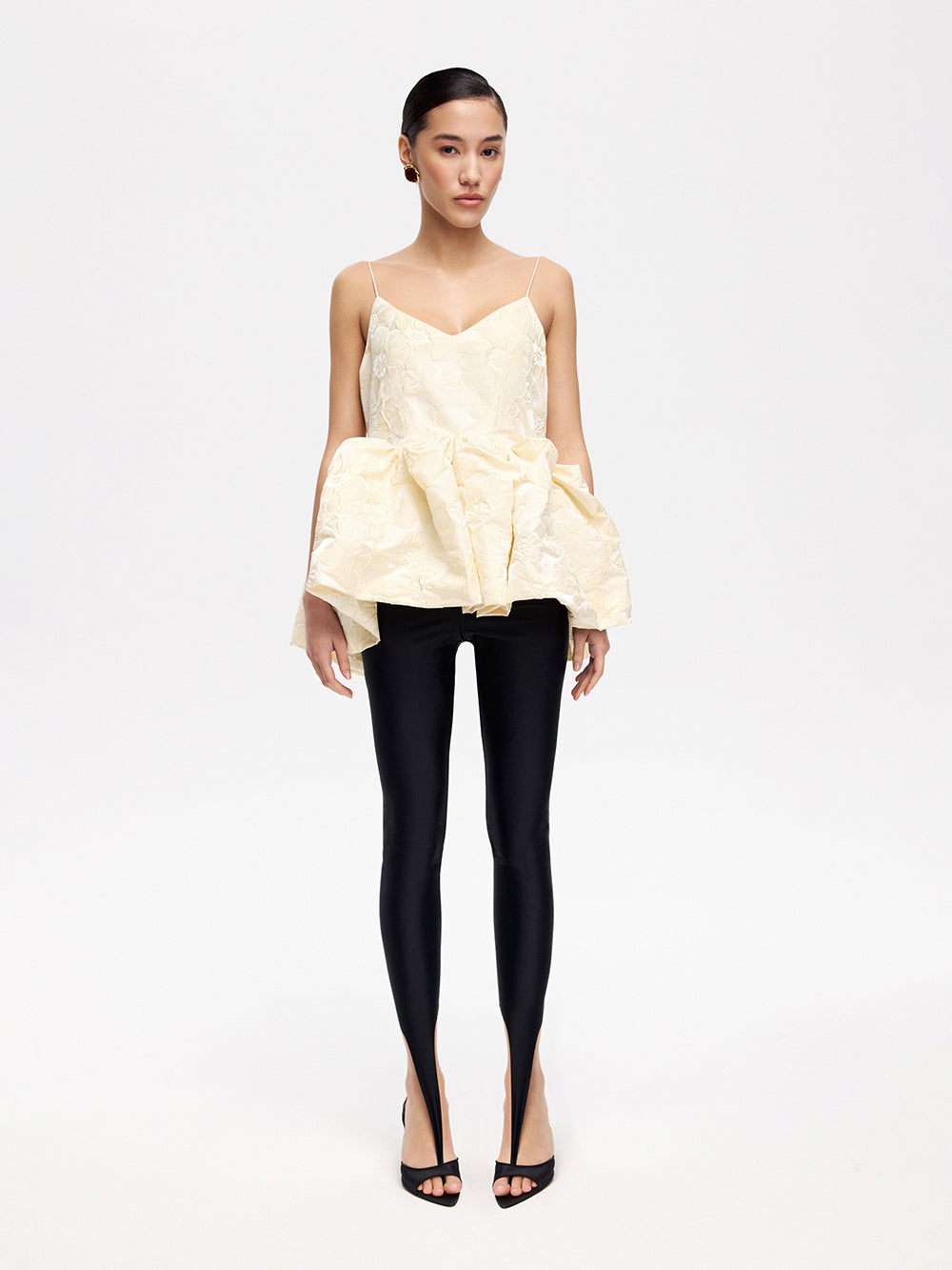 Taffeta top with peplum