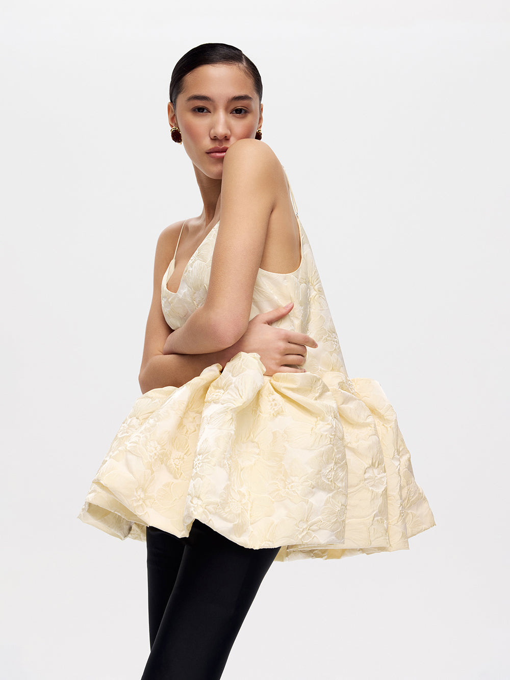 Taffeta top with peplum