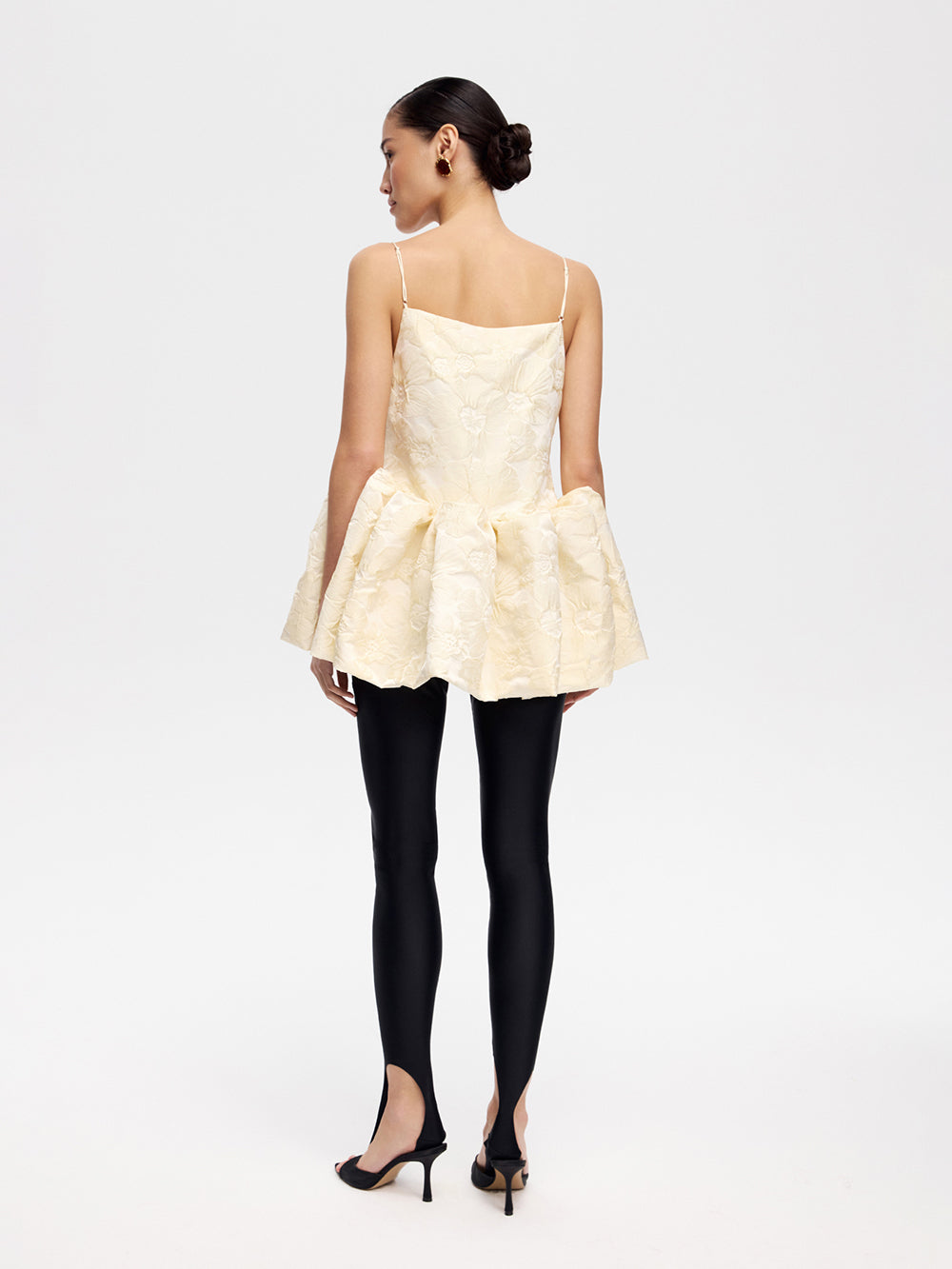 Taffeta top with peplum