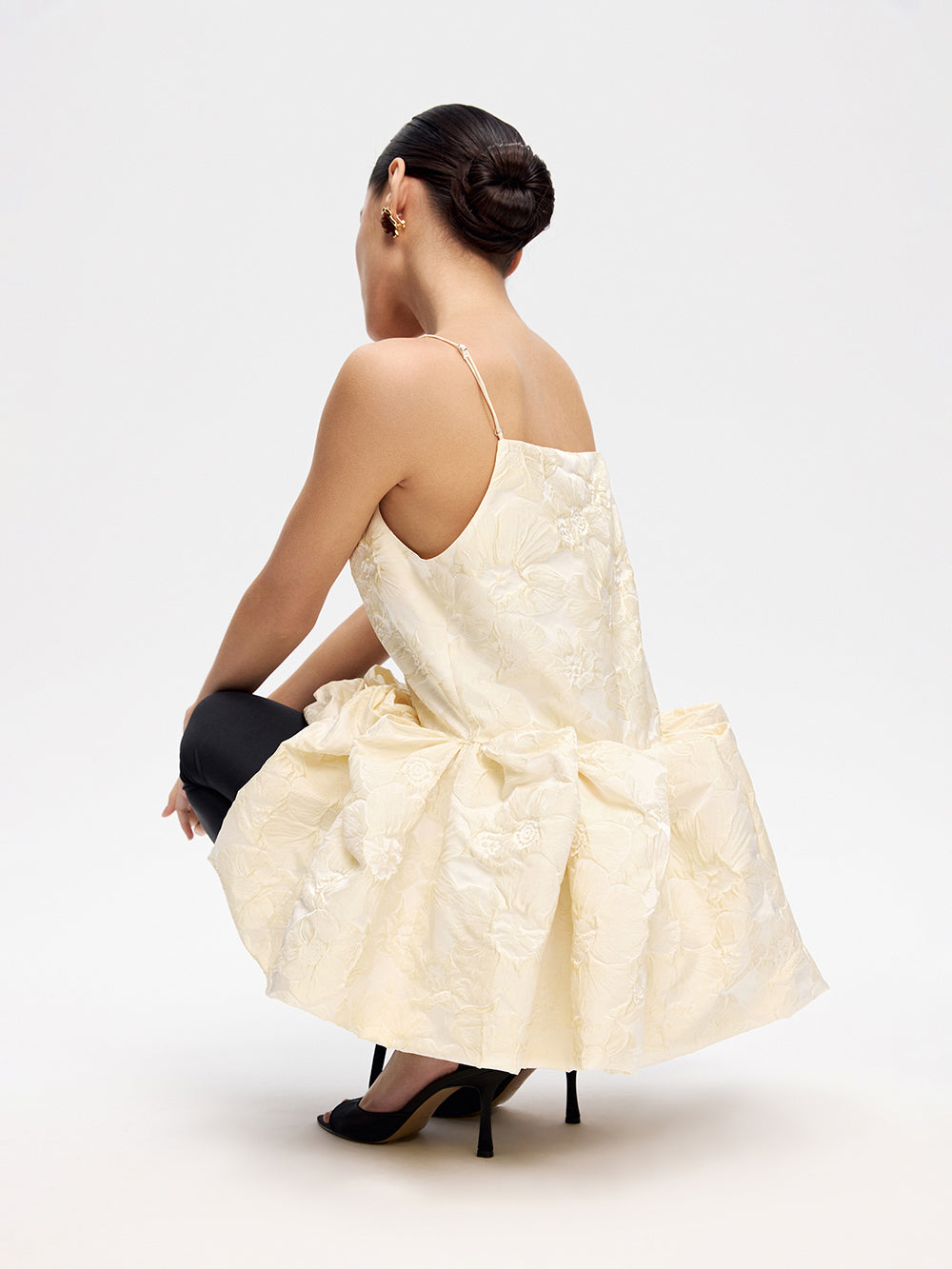 Taffeta top with peplum
