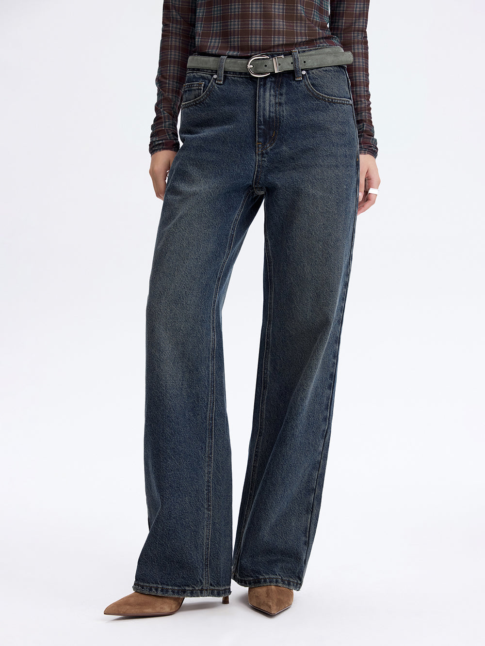 Rose Embroidery Jeans