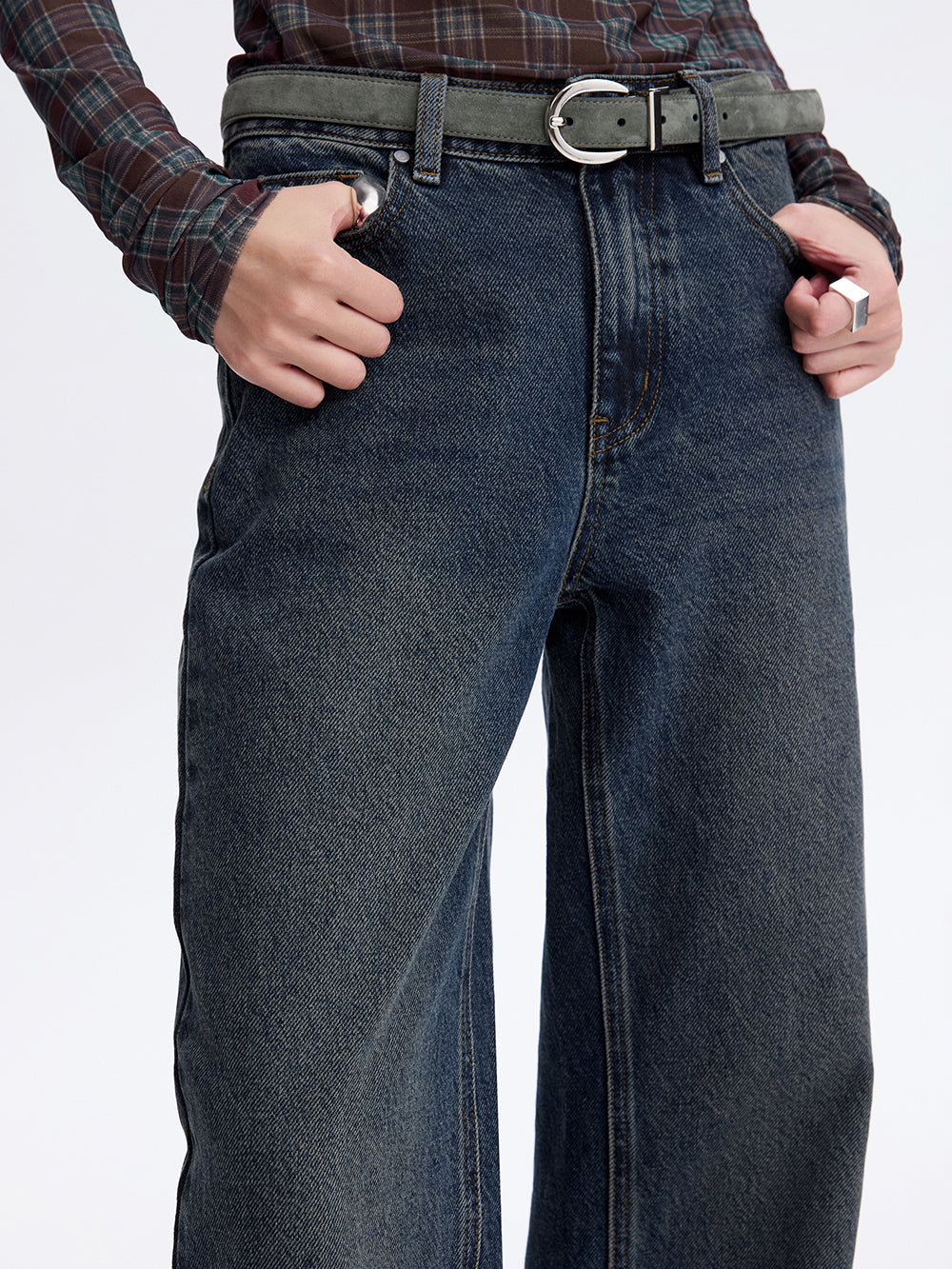Rose Embroidery Jeans