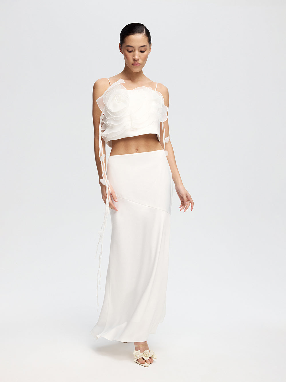 Satin maxi skirt