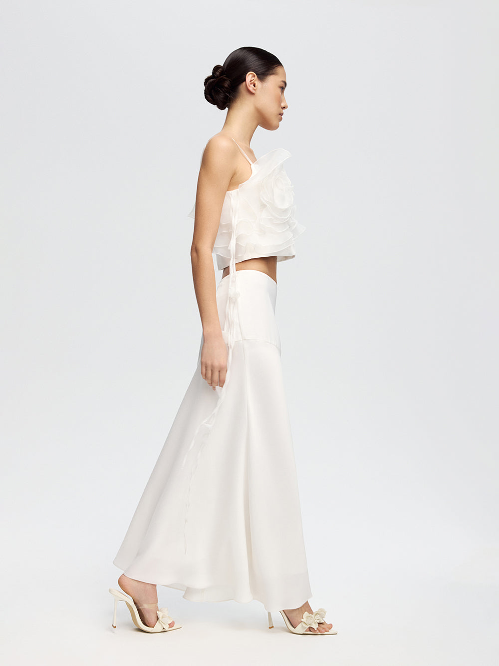 Satin maxi skirt