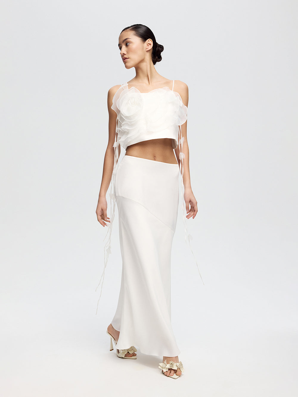 Satin maxi skirt