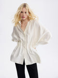 Pintuck Taffeta Blouse