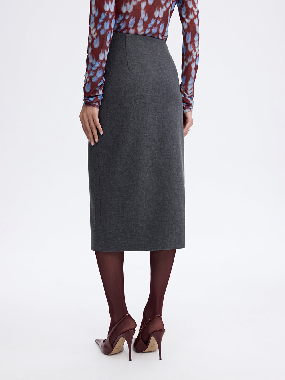 PRAS wrap pencil skirt, back from waist down