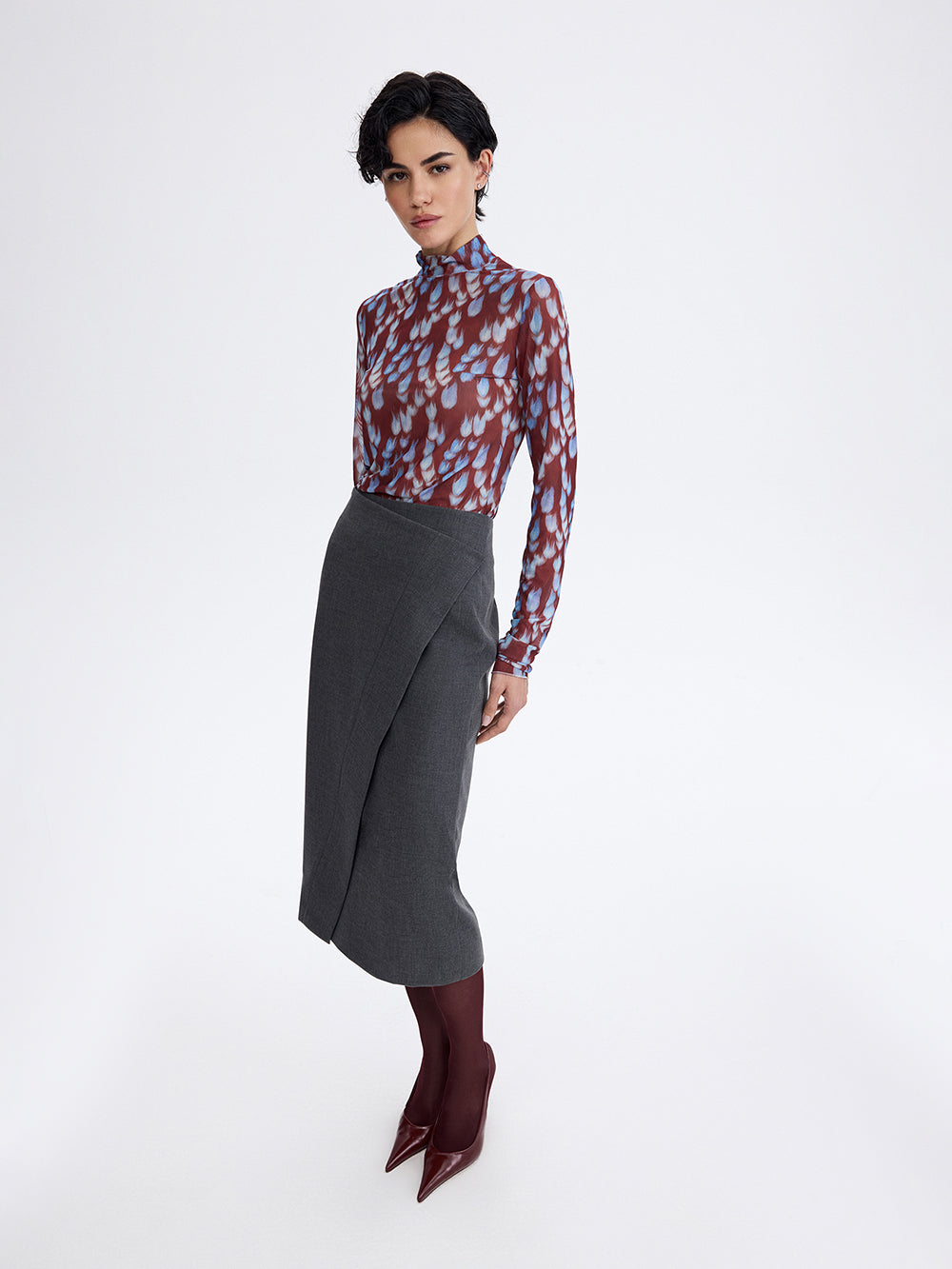 PRAS wrap pencil skirt, side